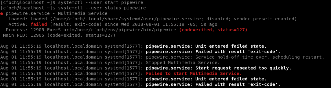 systemd failed