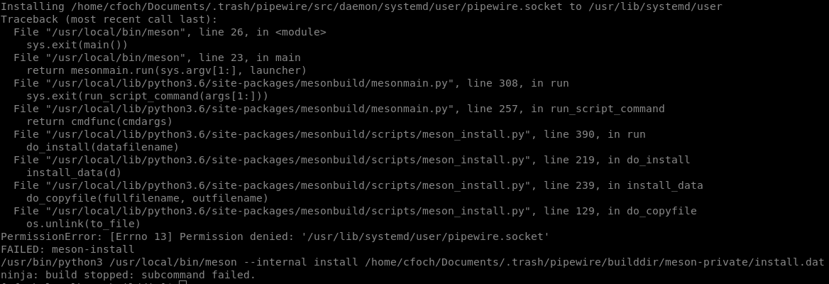 systemd unit directory error because of missing permissions